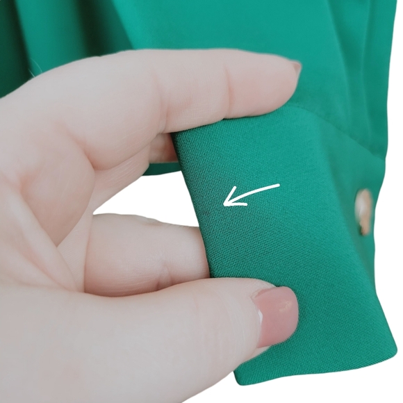 Eloquii Twist-Front Peplum Blouse Top Size 18 Kelly Green Surplice Snap-Front - Picture 12 of 12